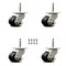 Service Caster Nylon Swivel TS Caster w/2.8" Black Wheel & M16 x 2.0mm x 24mm Stems, 4PK SCC-TPLV30S72-NYR-1100-DC-4 - alternate 1